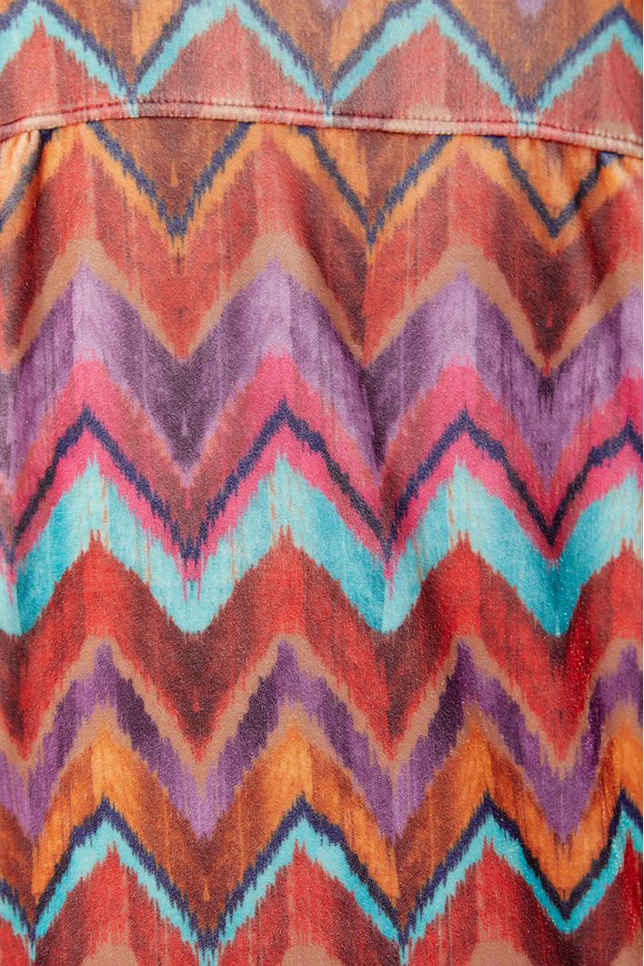 Camisa Veludo Estampa Ikat
