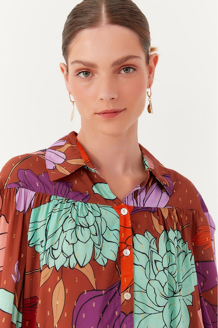 Camisa Estampa Jardim Secreto