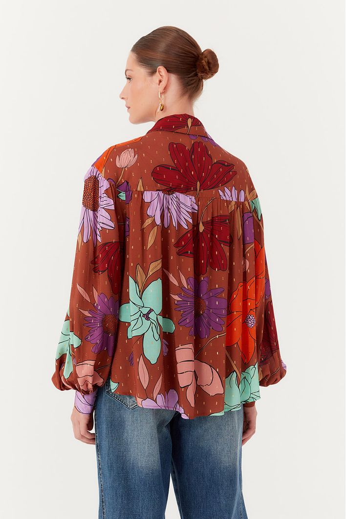 Camisa Estampa Jardim Secreto