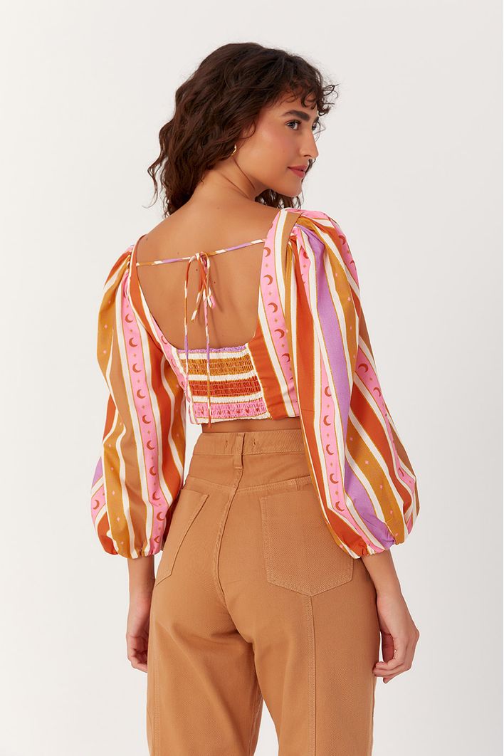 Blusa Estampa Listra Céu