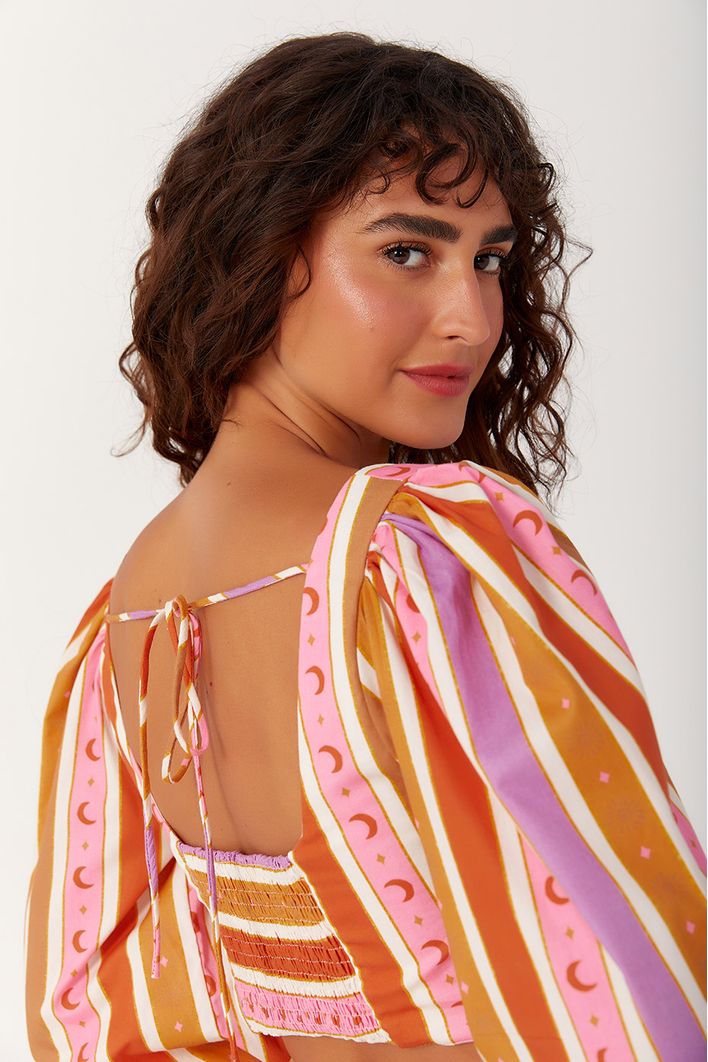 Blusa Estampa Listra Céu