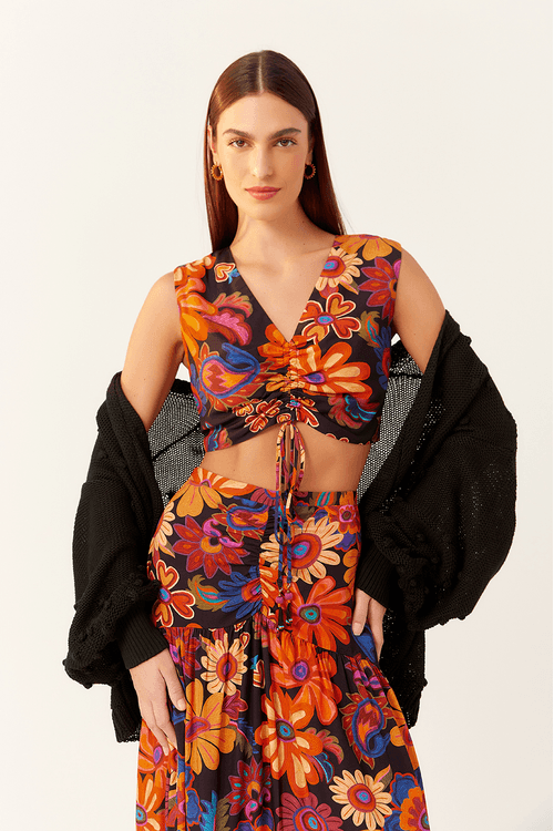 Blusa Coulissê Estampa Chamego