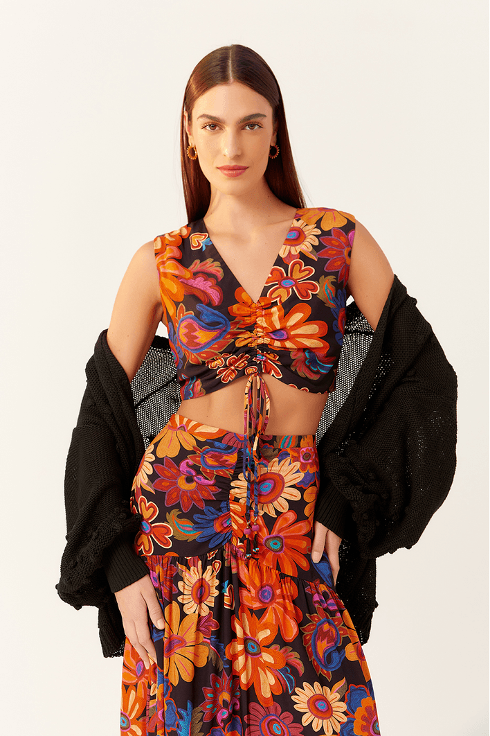 Blusa Coulissê Estampa Chamego