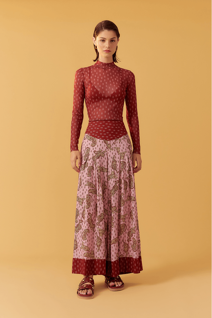 Blusa Segunda Pele Tule Estampa Zuma