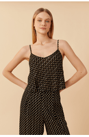 Blusa Alça Lurex Estampa Anoitecer