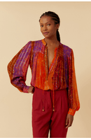 Blusa Lurex Estampa Nubis