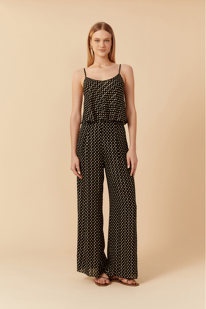 Blusa Alça Lurex Estampa Anoitecer