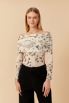 Blusa Franzida Tule Estampa Revoada