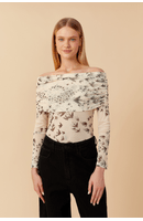 Blusa Franzida Tule Estampa Revoada