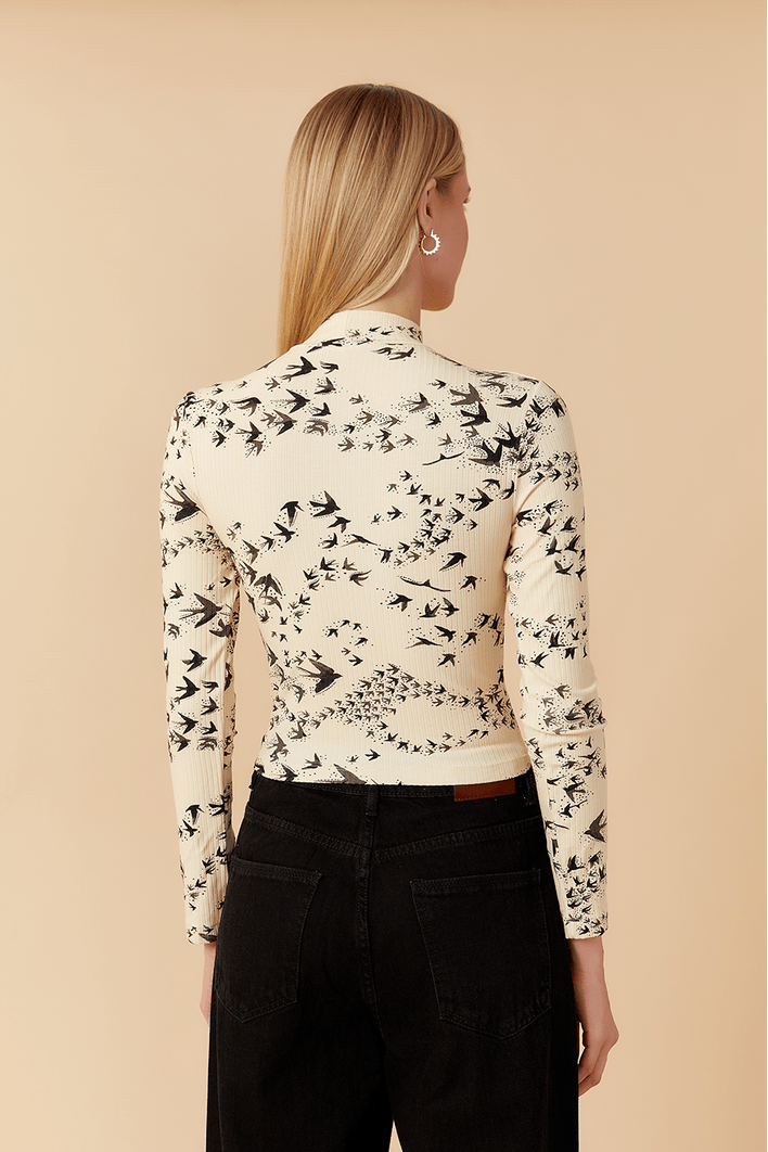 Cropped Gola Alta Estampa Revoada