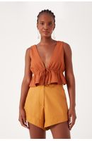 Blusa Linho Barra Babado