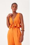 Blusa Linho Barra Babado