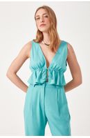 Blusa Linho Barra Babado