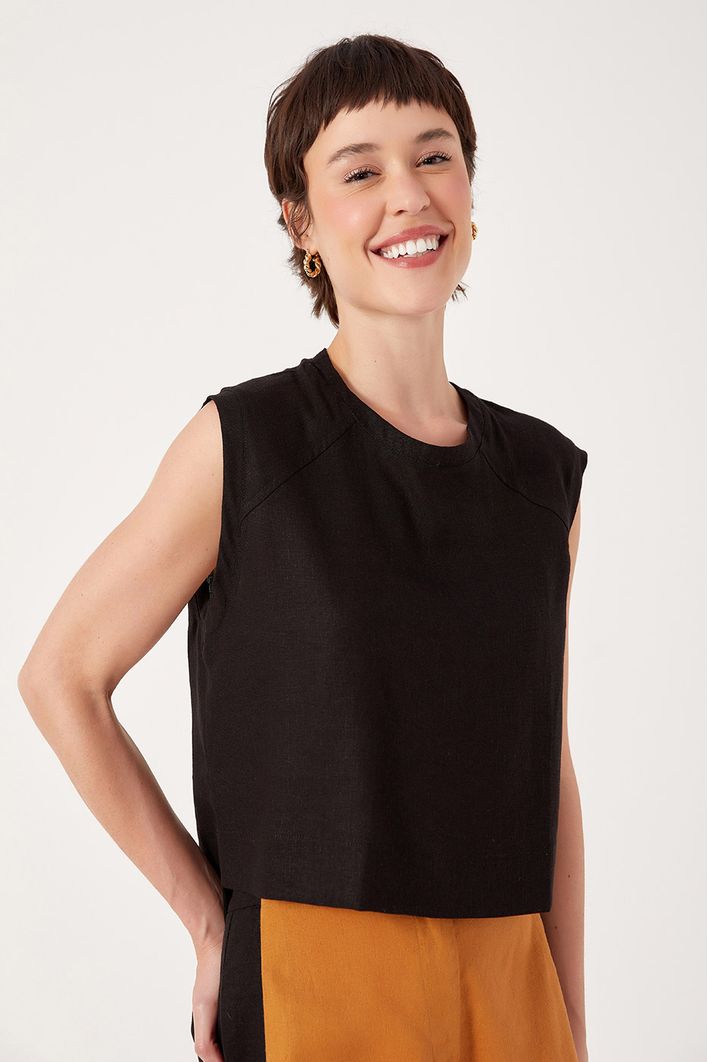 Blusa Linho Quadradinha