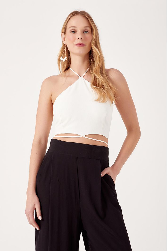 Top Linho Detalhe Amarracao