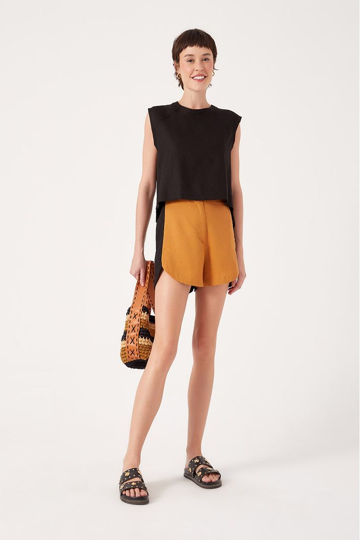 Blusa Linho Quadradinha