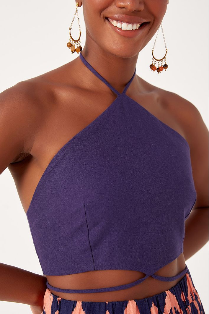 Top Linho Detalhe Amarracao