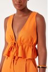 Blusa Linho Barra Babado