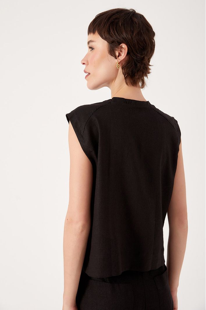 Blusa Linho Quadradinha