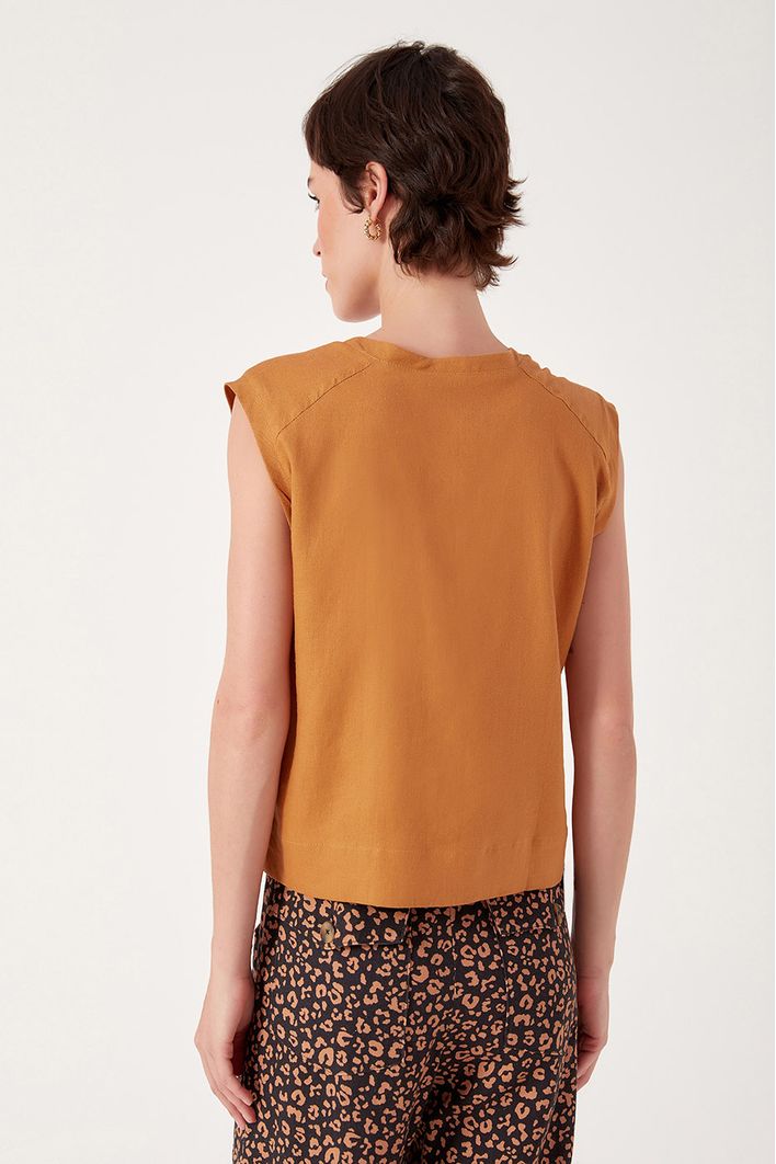 Blusa Linho Quadradinha