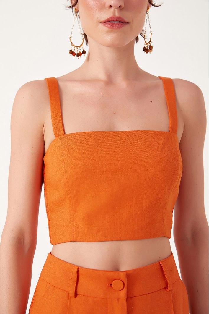 Top Linho Lastex Lateral