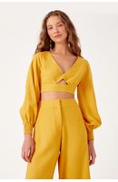 Blusa Linho Manga Bufante