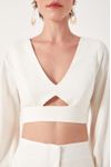 Blusa Linho Manga Bufante