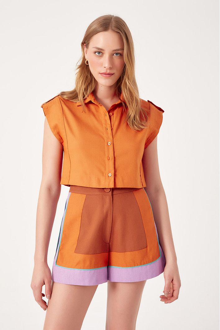 Blusa Linho Moldura