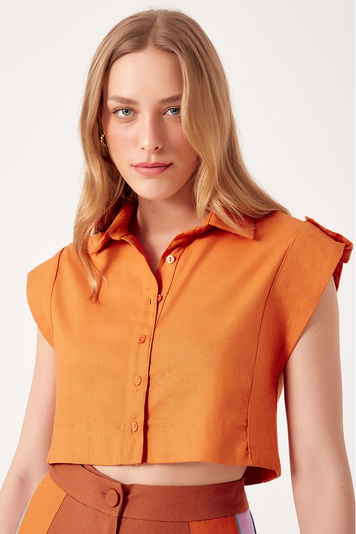 Blusa Linho Moldura