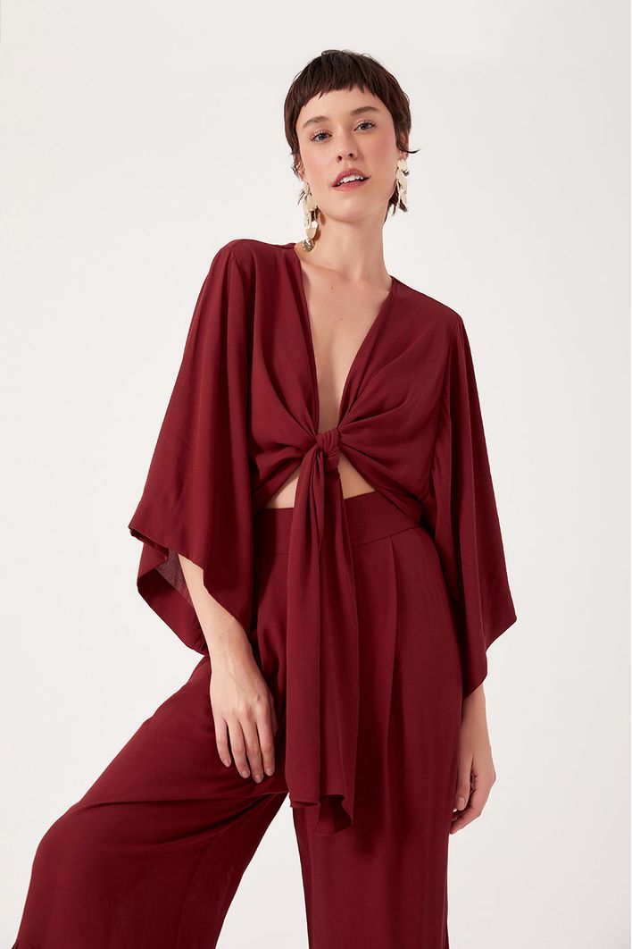 Blusa Crepe Ampla No Frente