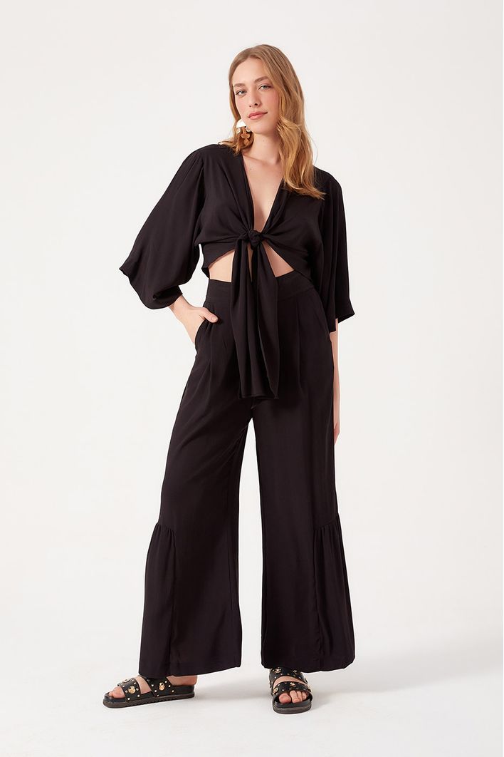 Blusa Crepe Ampla No Frente