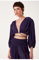 Blusa Transpassada Lurex