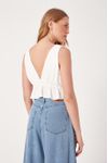 Blusa Linho Decotada Bordada