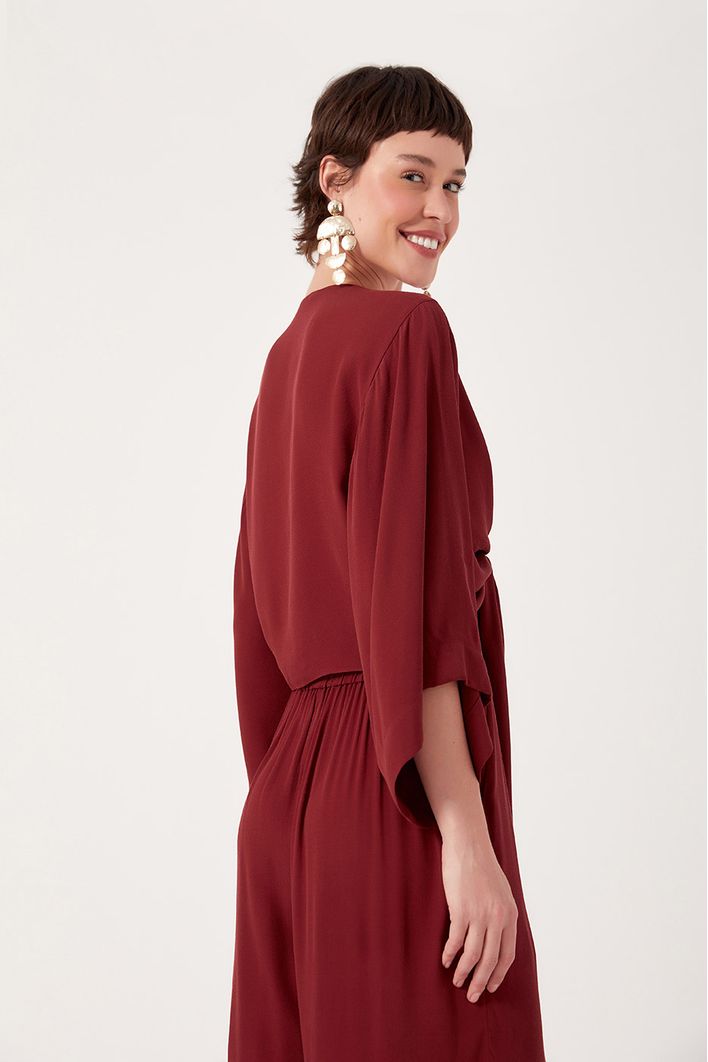 Blusa Crepe Ampla No Frente