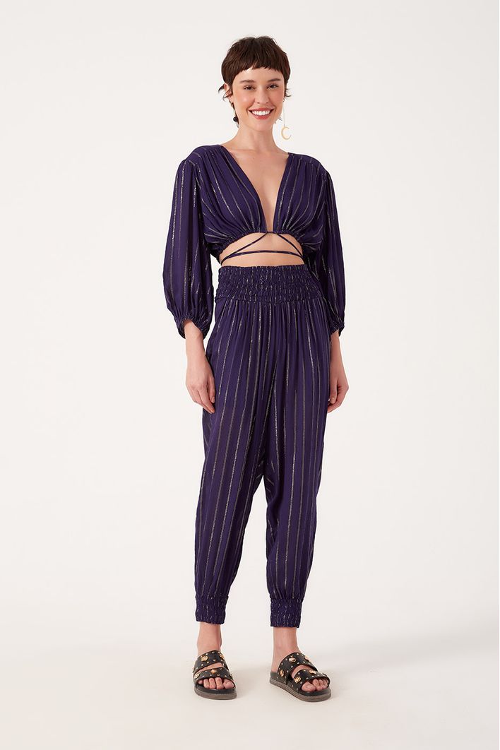 Blusa Transpassada Lurex