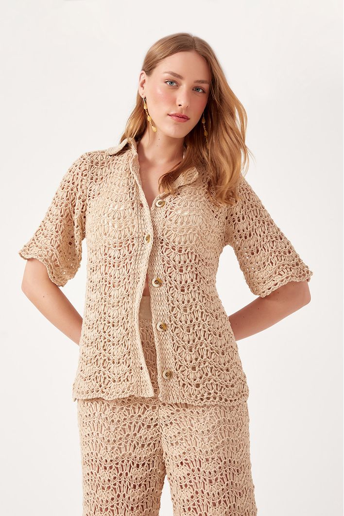 Camisa Crochê Botões