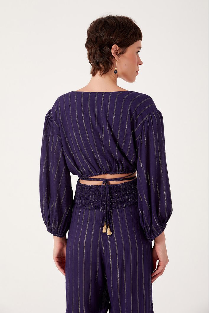 Blusa Transpassada Lurex