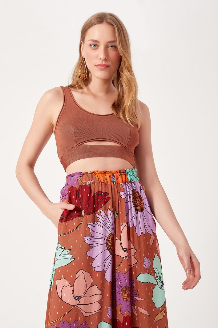 Blusa Tricot Regata Fenda