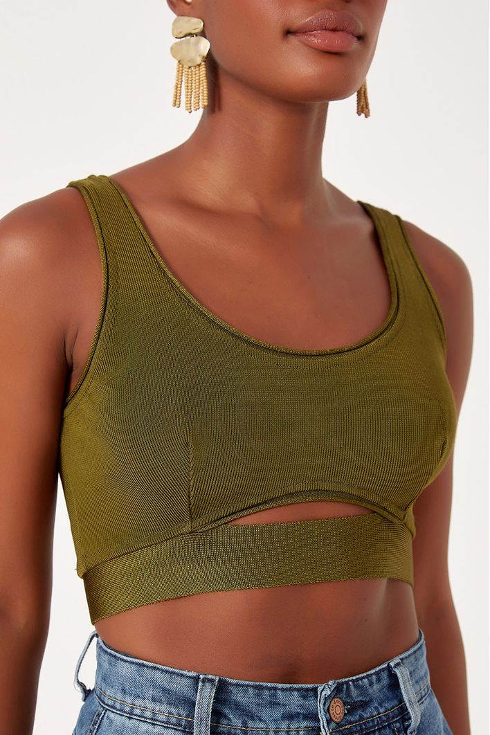 Blusa Tricot Regata Fenda