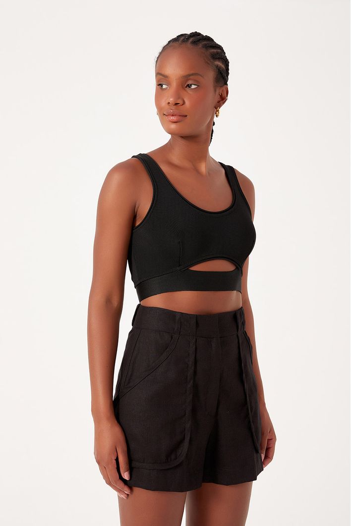 Blusa Tricot Regata Fenda