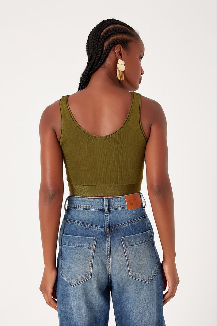 Blusa Tricot Regata Fenda