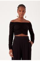 Blusa Franzida Manga Longa