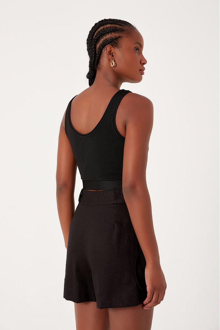 Blusa Tricot Regata Fenda