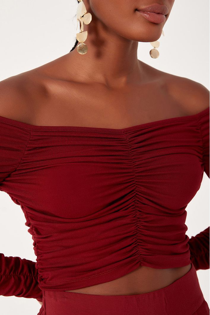 Blusa Franzida Manga Longa