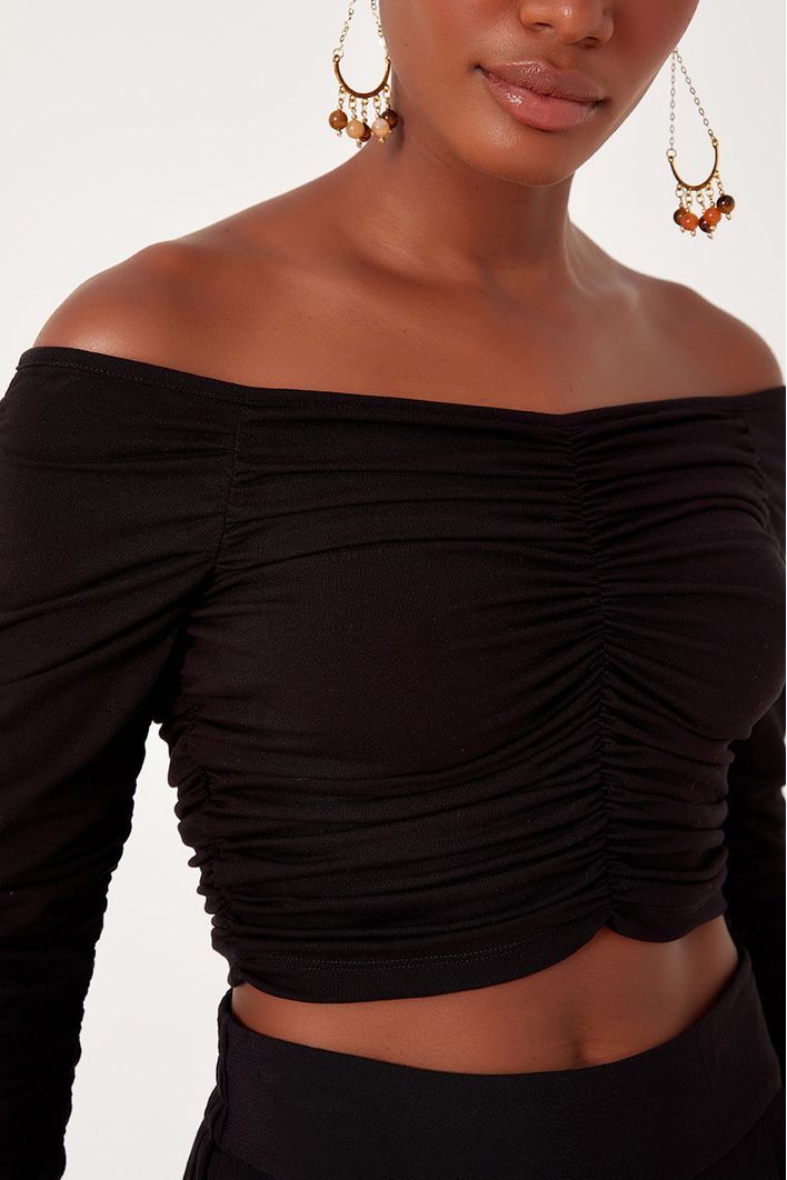 Blusa Franzida Manga Longa