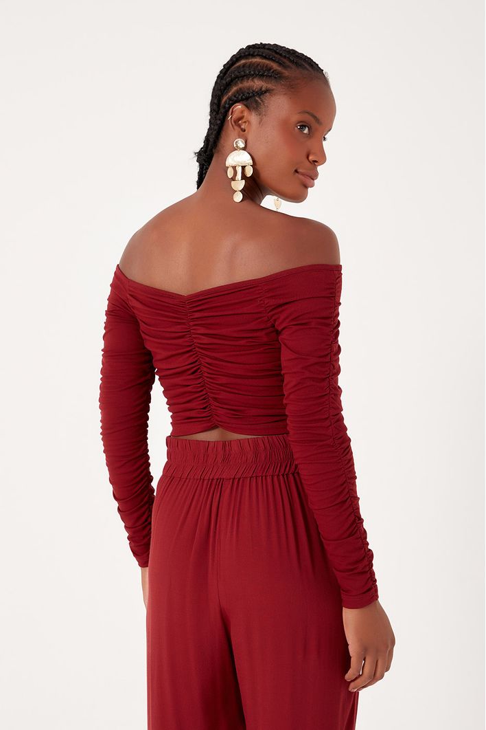 Blusa Franzida Manga Longa