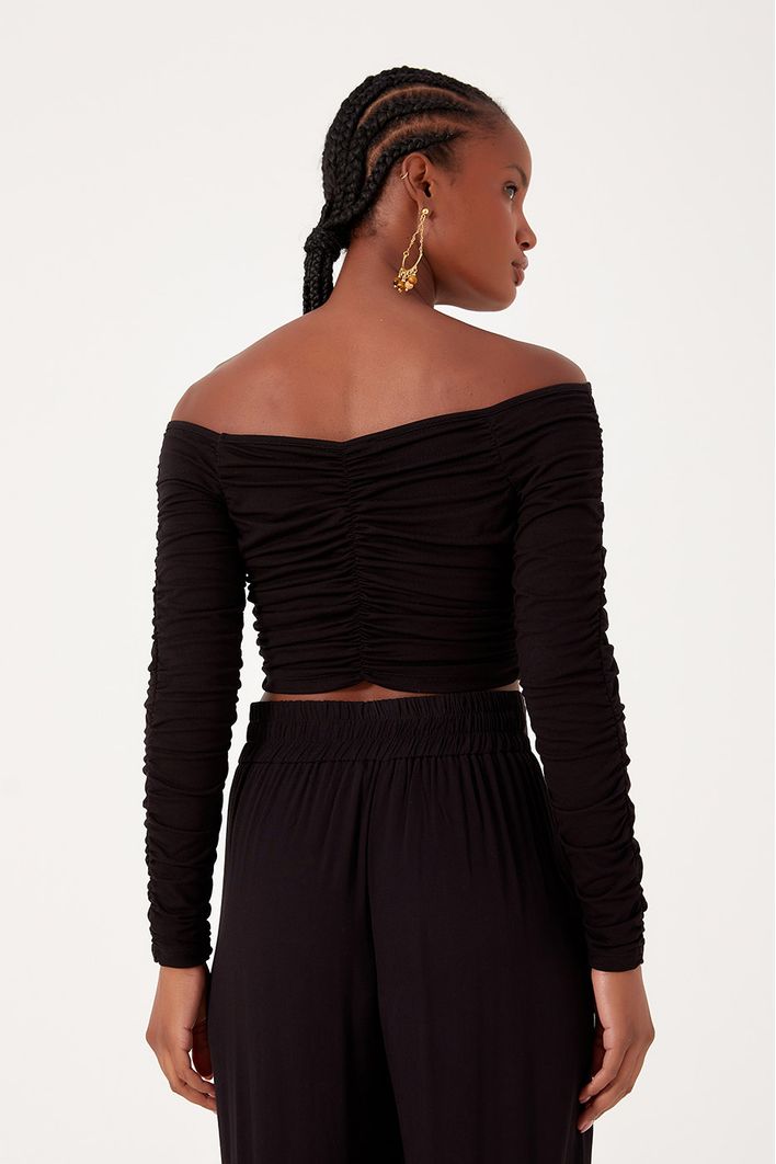 Blusa Franzida Manga Longa