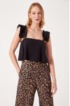 Blusa Malha Manga Tecido Pregas