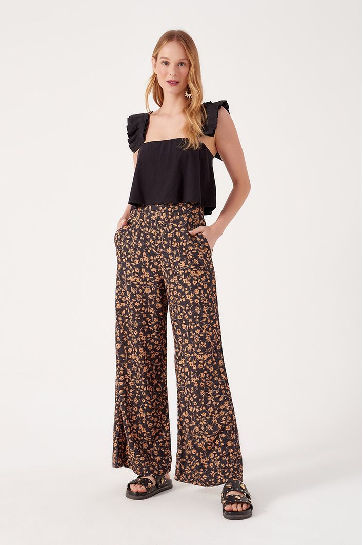 Blusa Malha Manga Tecido Pregas