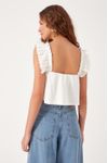 Blusa Malha Manga Tecido Pregas